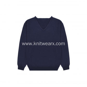 Men's Knitted Sweater Classic V-neck Pullover